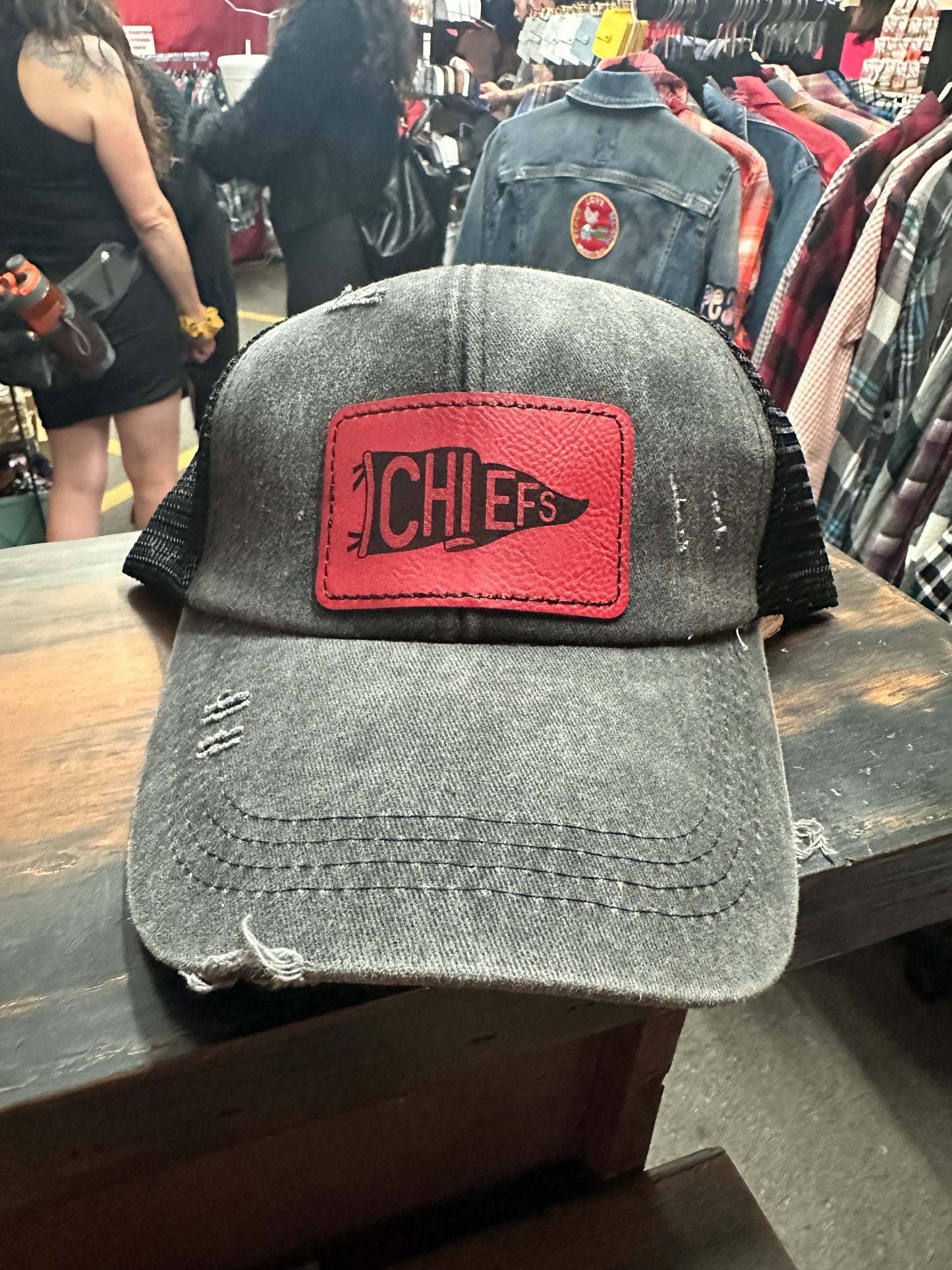 Chiefs-Inspired Flag Women's Criss Cross Hat