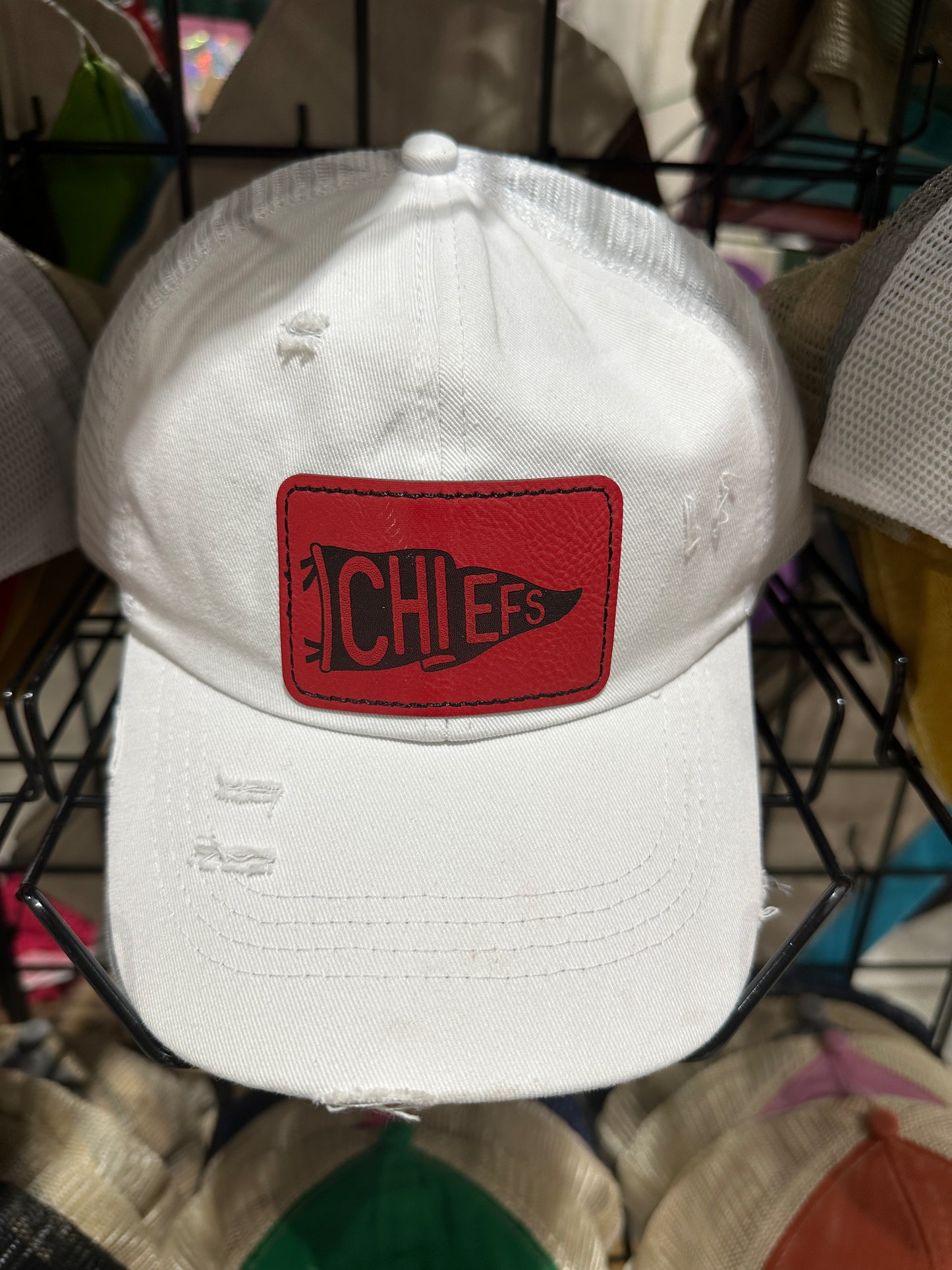 Chiefs-Inspired Flag Women's Criss Cross Hat