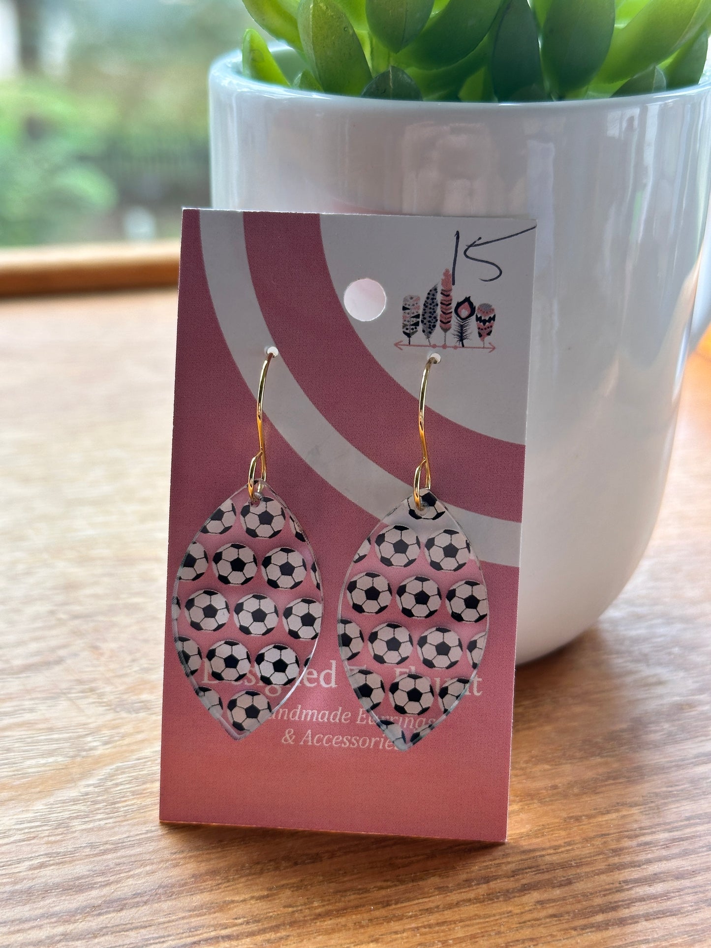 Soccer Scattered Print Dangle Earrings