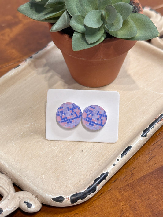 Sublimation Disco Ball Acrylic Stud Earrings