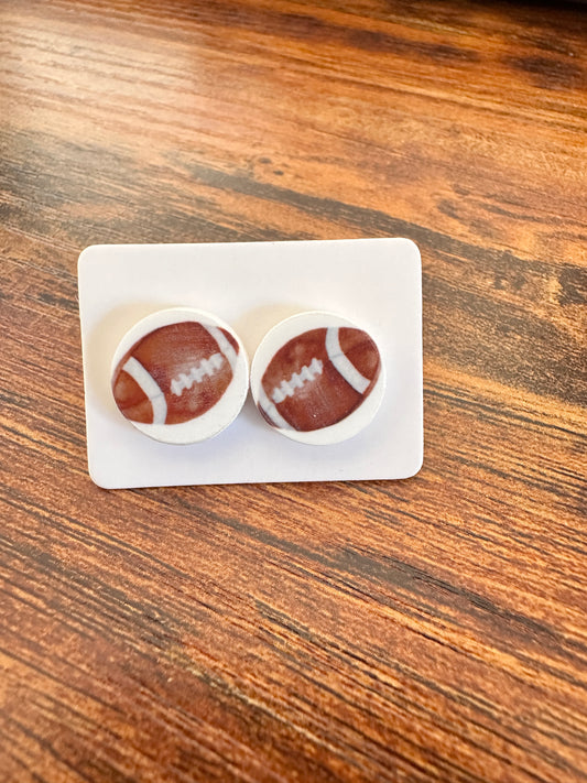 Sublimated Football Acrylic Stud Earrings