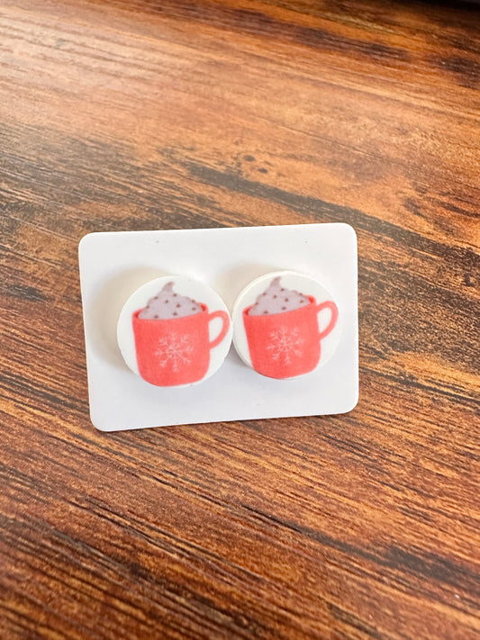 Sublimated Cappuccino Acrylic Stud Earrings