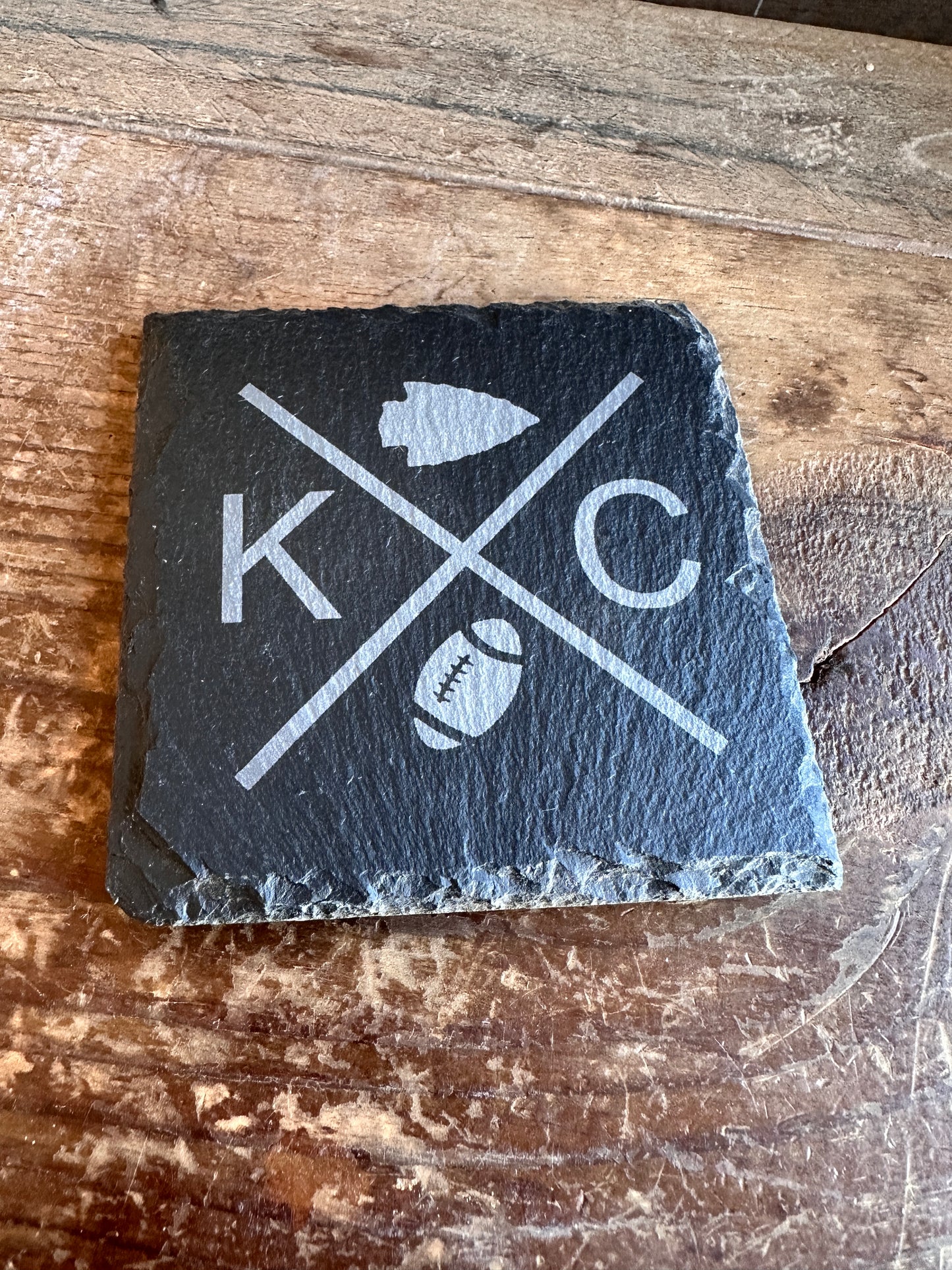 KC Arrowhead Football Slate Coaster