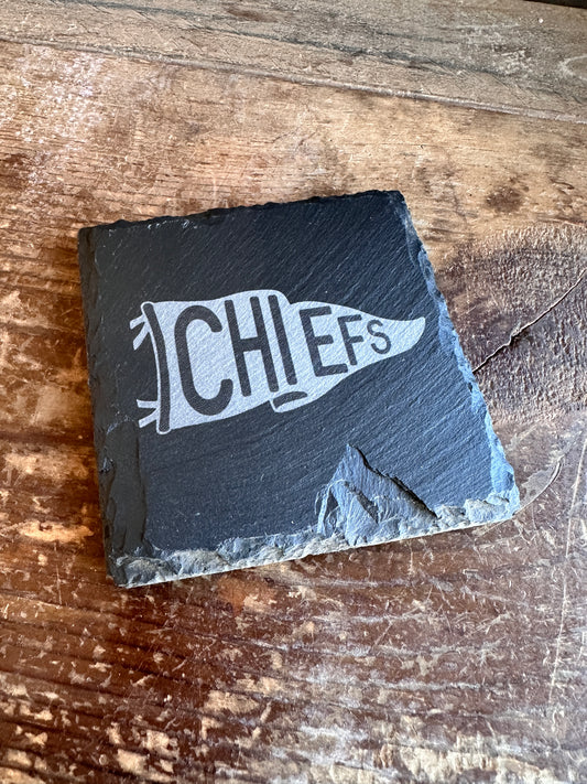 Chiefs Pennant- Inspired Slate Coaster