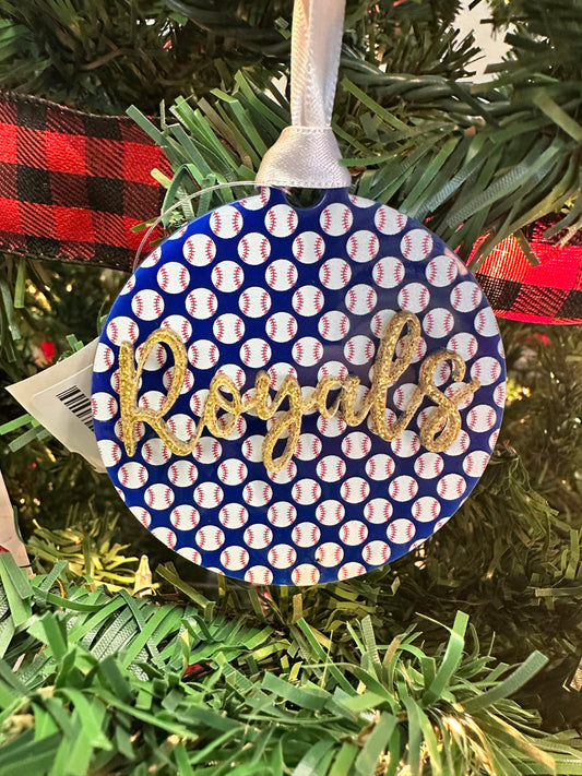 KC 3D Cursive Royals-Inspired Ornament