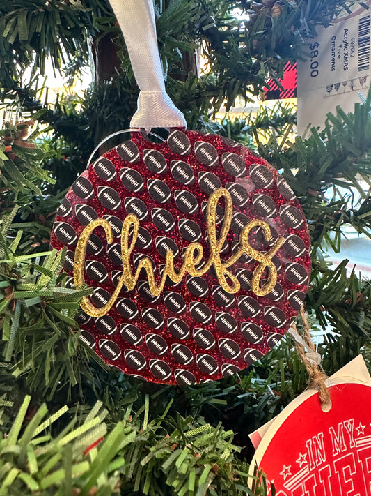 KC 3D Cursive Chiefs-Inspired Ornament