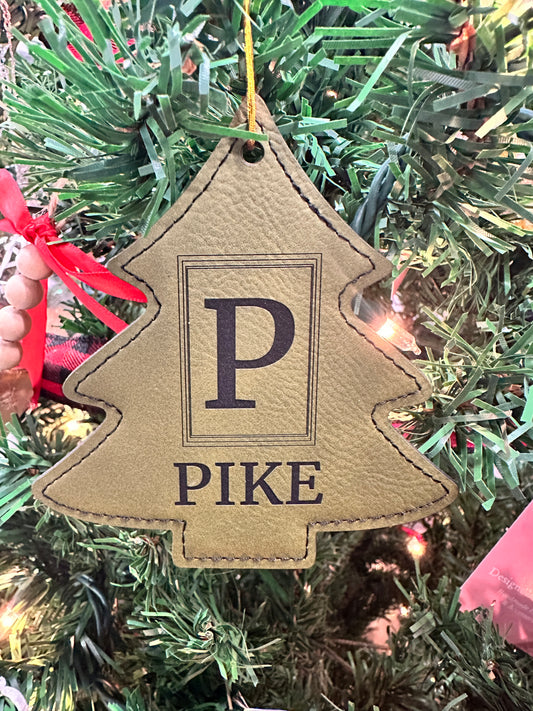 Personalized Leatherette Name Tree Ornament