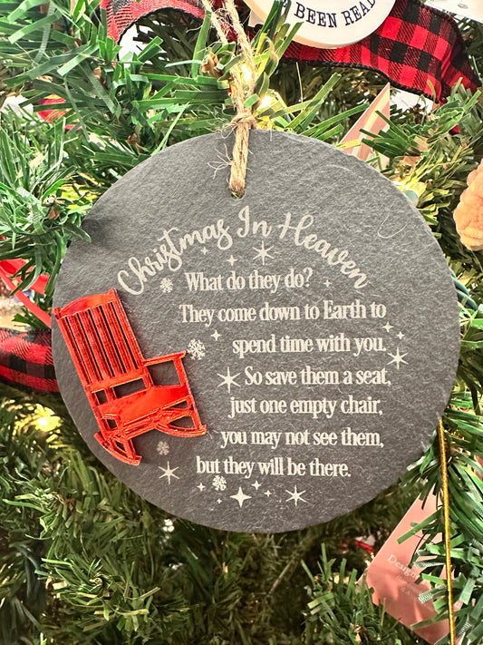 Christmas In Heaven Memorial Slate Ornament