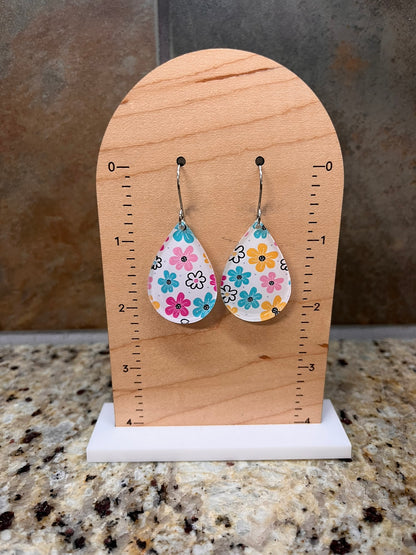 Vibrant Bloom Acrylic Dangle Earrings