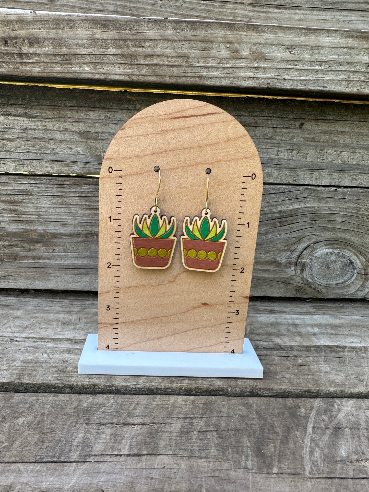 Agave Succulent Dangle Earrings