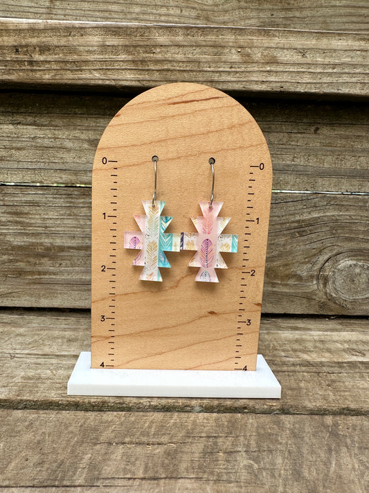 Cascade Pastel Boho Stripes Acrylic Dangle Earrings