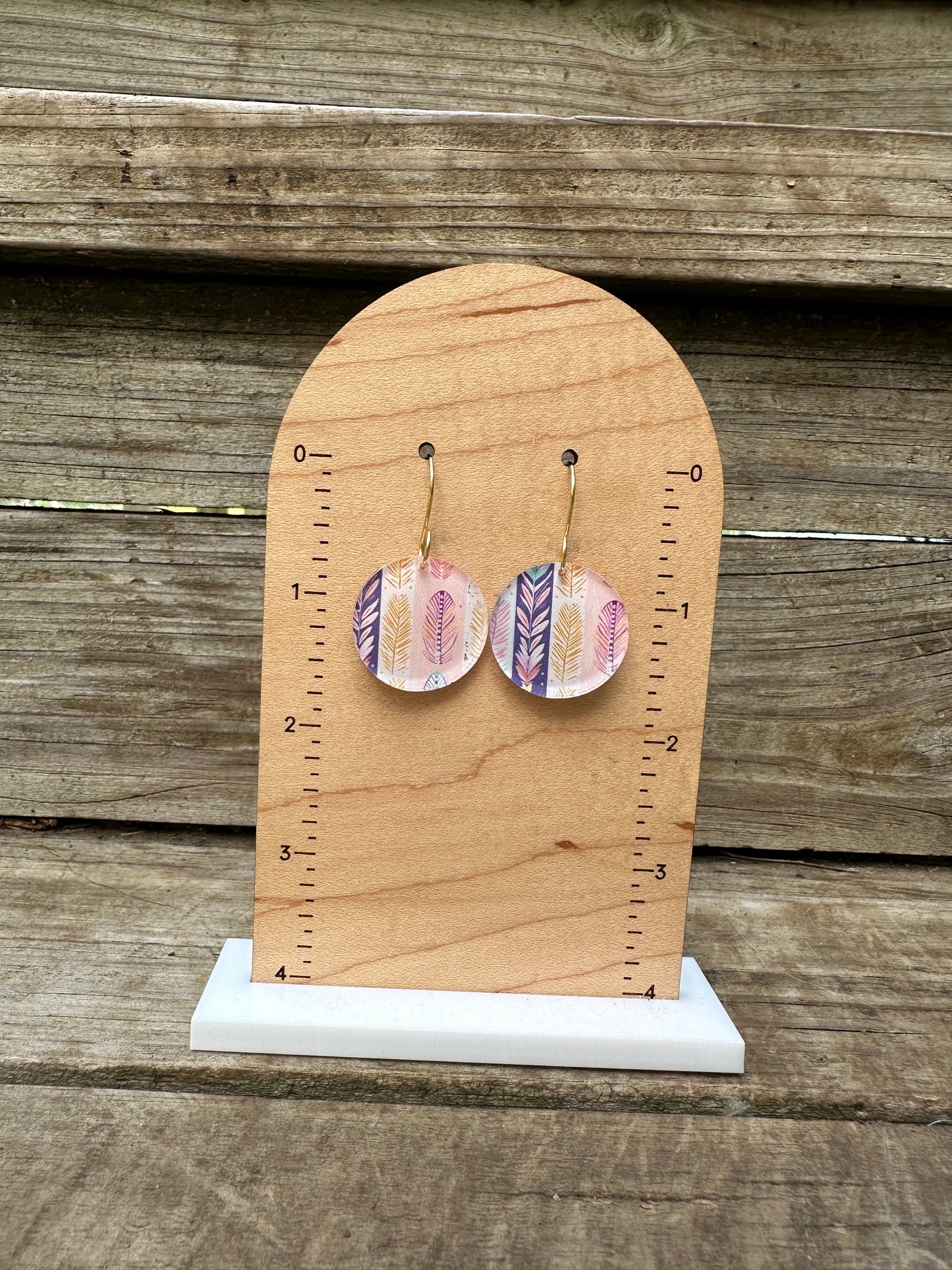 Pastel Boho Stripes Acrylic Dangle Earrings