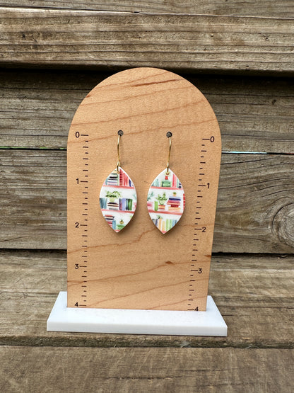 Aesthetic Bookshelf Acrylic Dangle Earrings