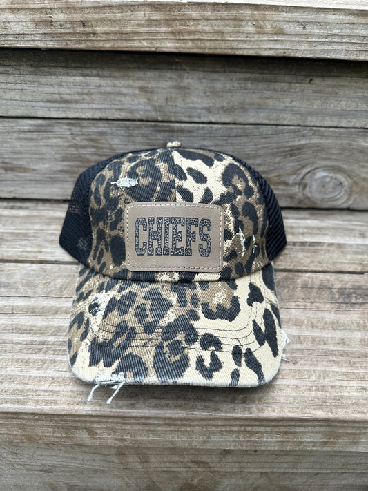 Chiefs Cheetah Print Women's Criss Cross Hat