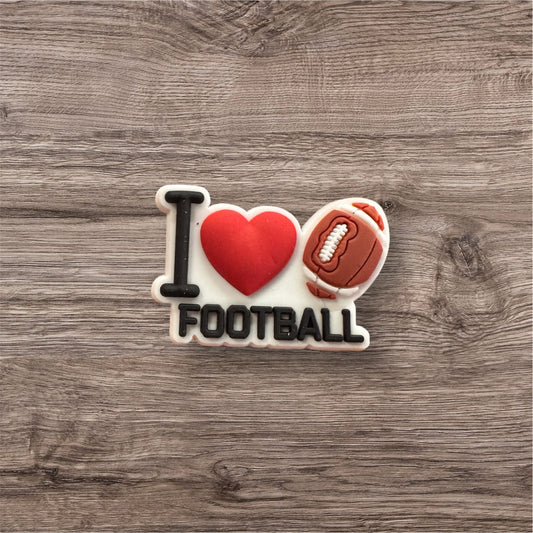 I Heart Football Shoe Charm