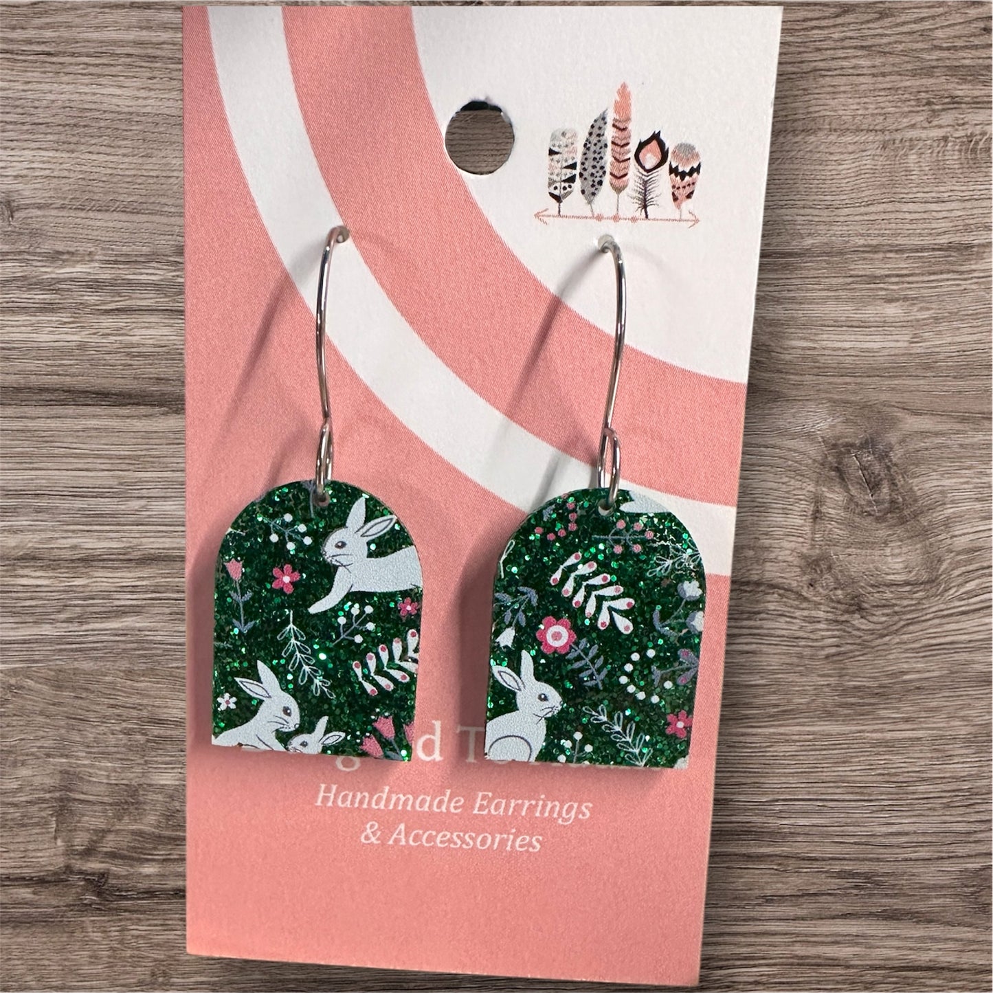 Luxe Easter Bunny Sublimated Acrylic Dangle Earrings