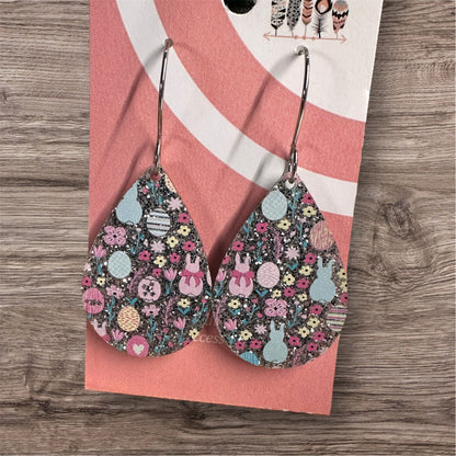 Bunny Easter Eggs Sublimated Acrylic Dangle Earrings