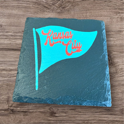 UV Printed Kansas City Pennant Slate Coaster