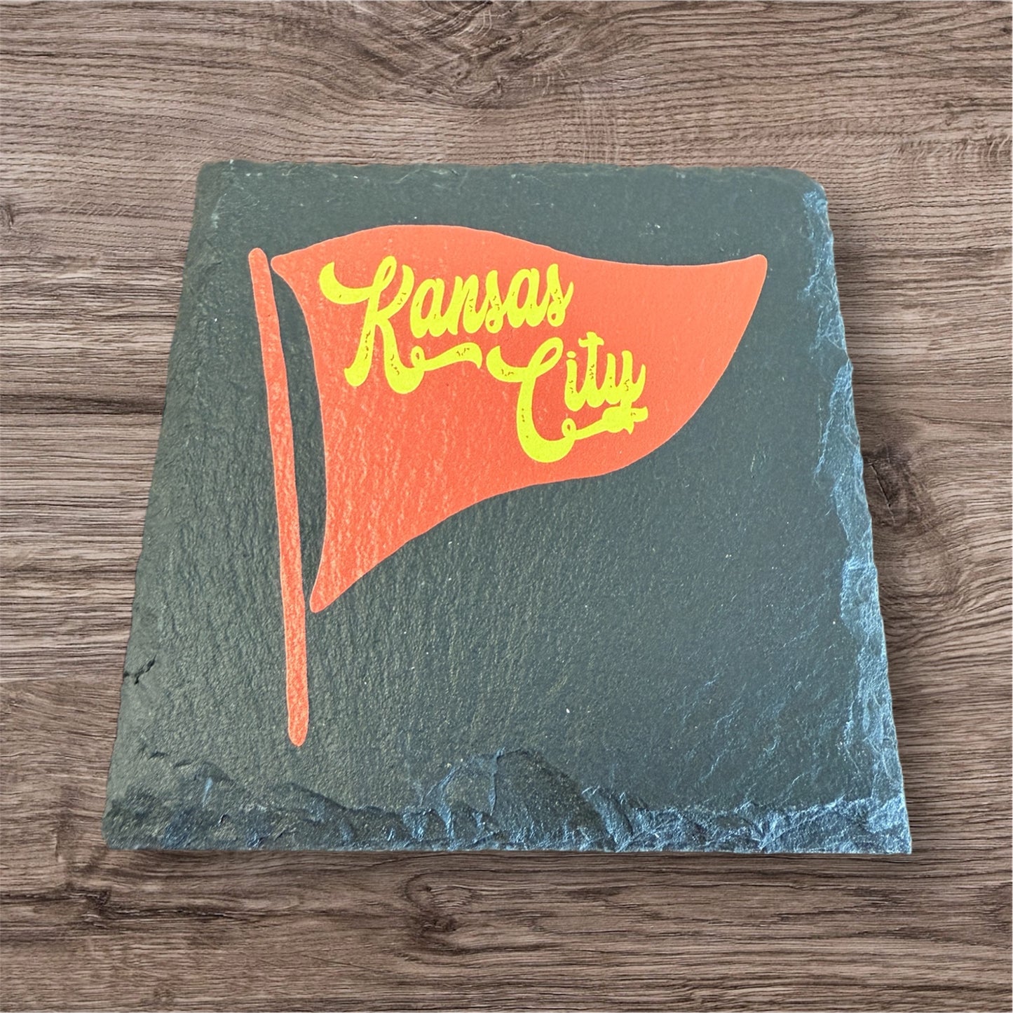 UV Printed Kansas City Pennant Slate Coaster