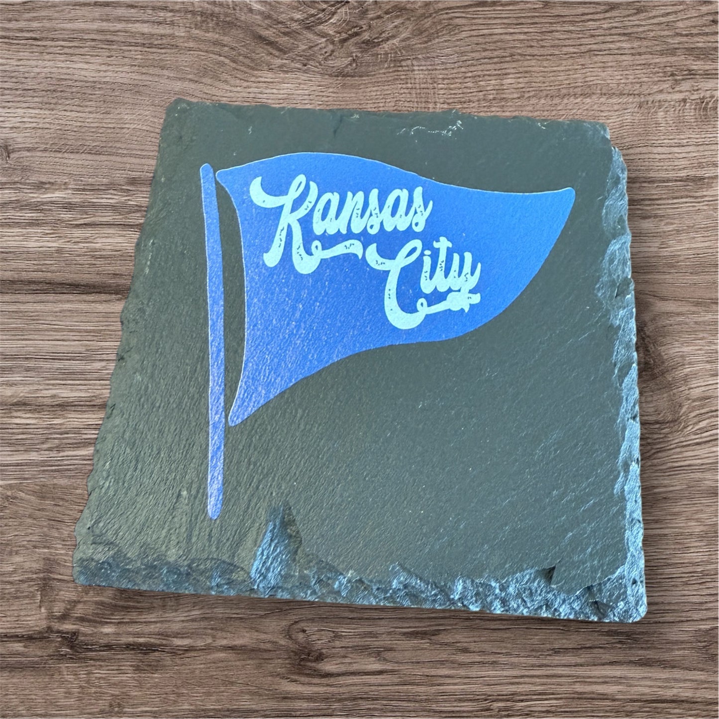 UV Printed Kansas City Pennant Slate Coaster