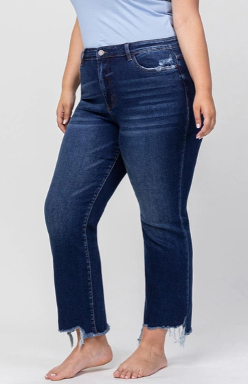 Plus Size High Rise Ankle Flare Jeans