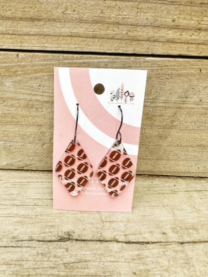 Football Scattered Print Dangle Earrings