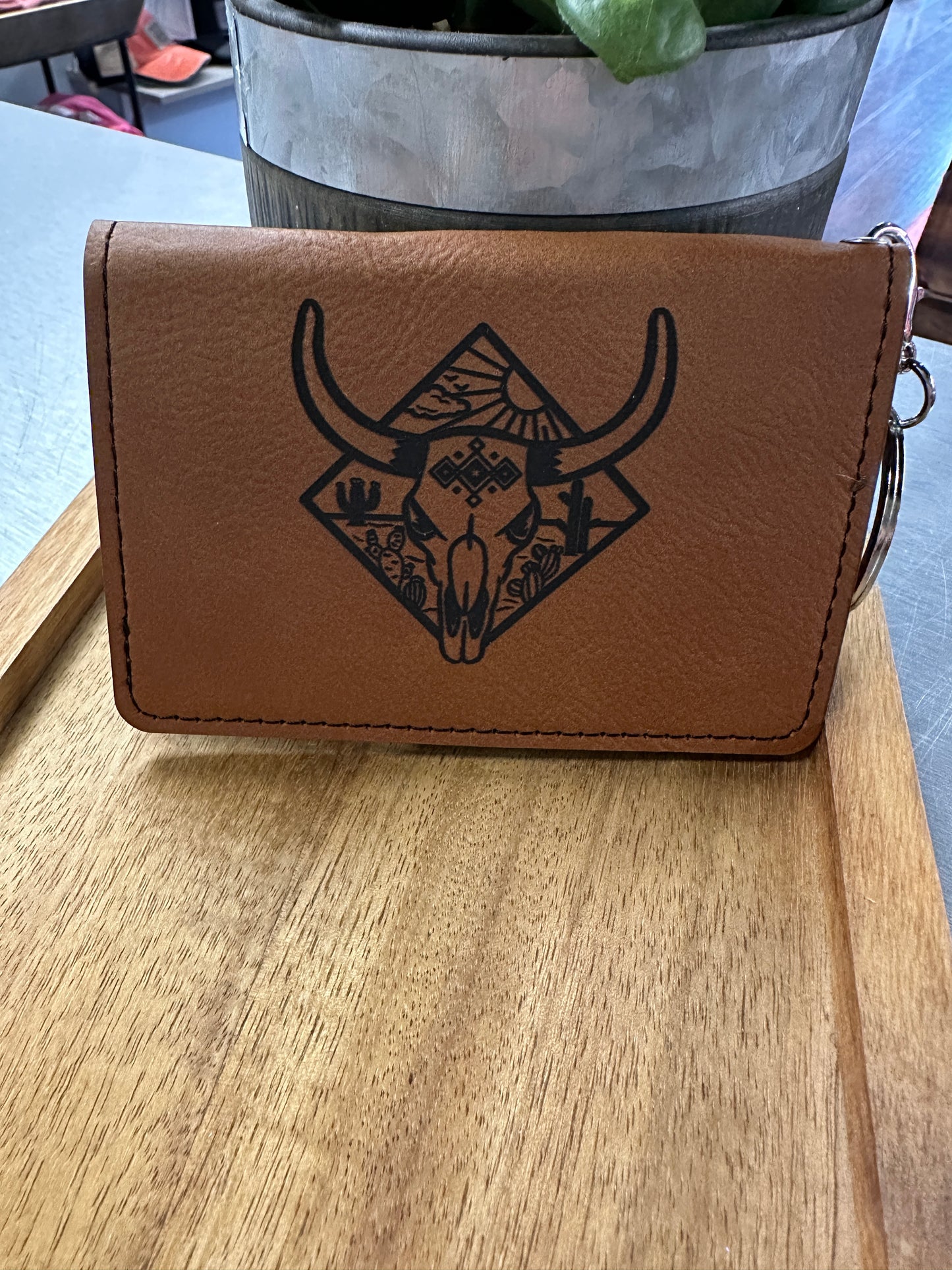 Skull and Sunset Scene Bi Fold Wallet